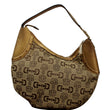 GUCCI Horsebit Print Canvas Hobo Bag Bronze 154371