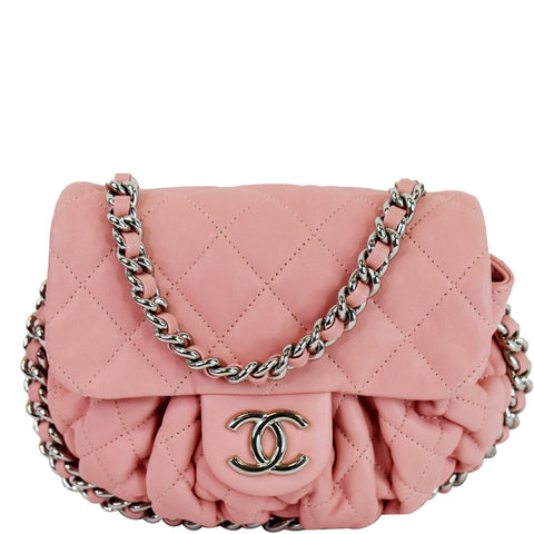 Chanel Chain Around Messenger Calfskin Crossbody Bag Pink