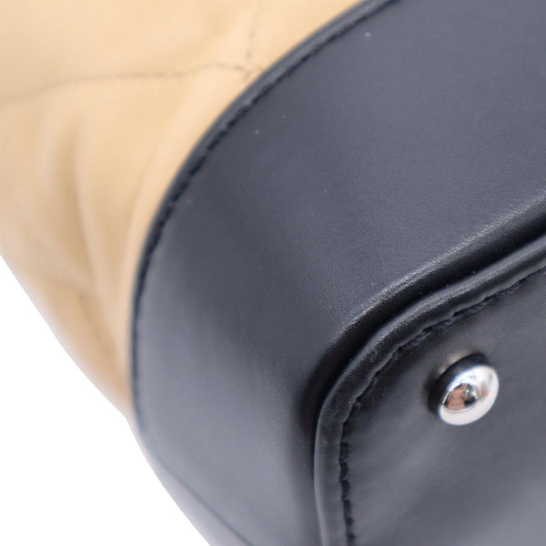CHANEL Classic Flap Lambskin Leather Tote Bag Beige/Black