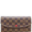 LOUIS VUITTON Emilie Damier Ebene Wallet Brown