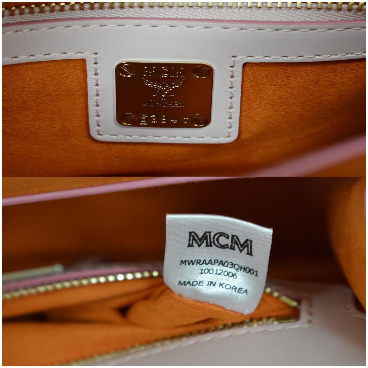 MCM Mini Patricia Visetos Leather Crossbody Bag Powder Pink