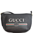 Gucci Half Moon Logo Calfskin Leather Hobo Shoulder Bag