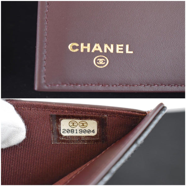 Chanel Large Flap Quilted Caviar Leather Wallet code tag