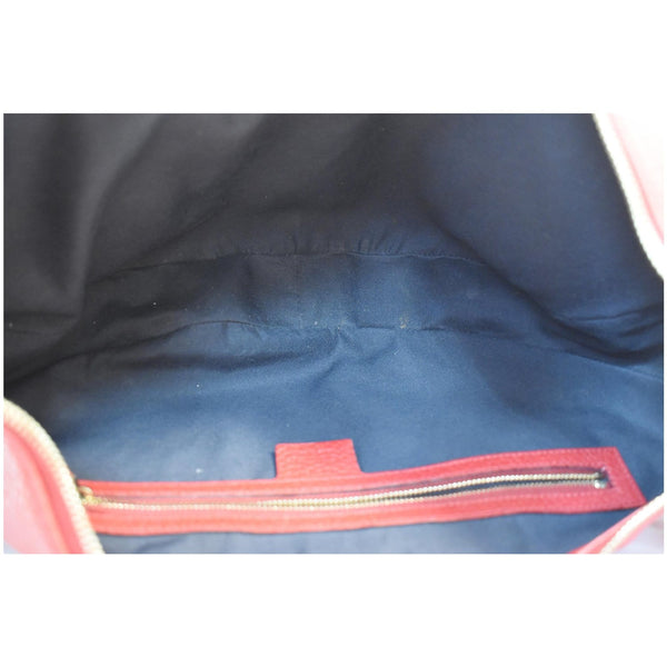 GUCCI Pebbled Leather Bamboo Ring Hobo Bag Red 131036