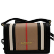 BURBERRY Jessie Icon Stripe E-Canvas Monogram Crossbody Card Case Beige