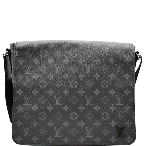 LOUIS VUITTON District MM Monogram Eclipse Messenger Bag Black