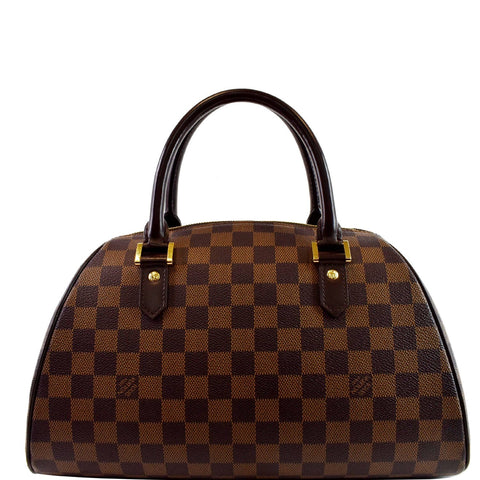 LOUIS VUITTON Ribera MM Damier Ebene Satchel Bag Brown