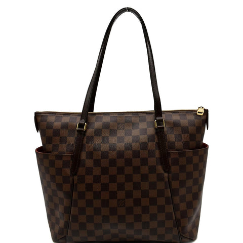 LOUIS VUITTON Totally MM Damier Ebene Shoulder Bag Brown