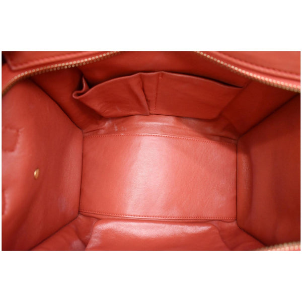 Celine Micro Luggage Calfskin Leather Tote Bag - Red color