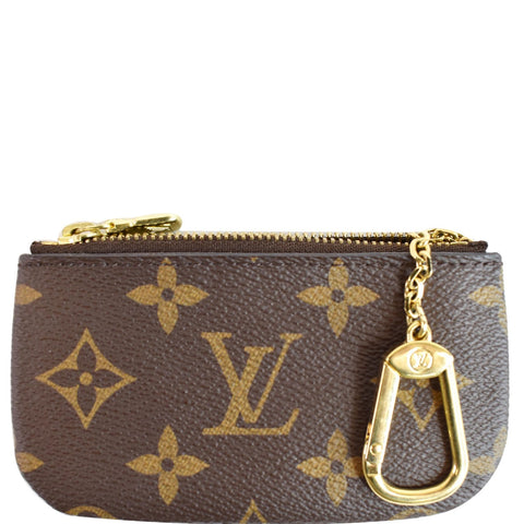 LOUIS VUITTON Monogram Canvas Pochette Key Cles Coin Case Brown
