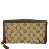 Gucci Bamboo GG Canvas Zippy Organizer Wallet Beige