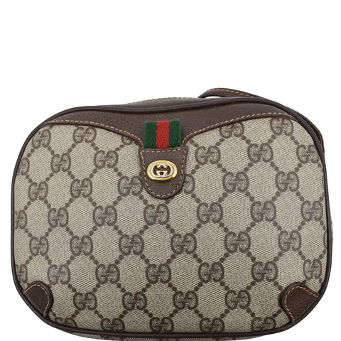 GUCCI Vintage GG Supreme Canvas Crossbody Bag Beige 8902066