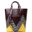 MULBERRY Large Maple "M" Snakeskin Oxblood Smooth Calf Tote Bag Burgundy