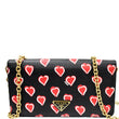 Prada Saffiano Heart Print Long Leather WOC Crossbody Bag