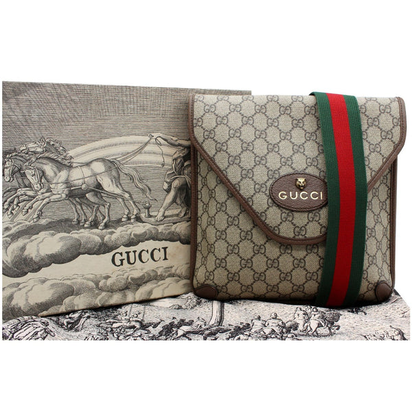 GUCCI Neo Vintage Medium GG Supreme Canvas Messenger Bag Beige 598604