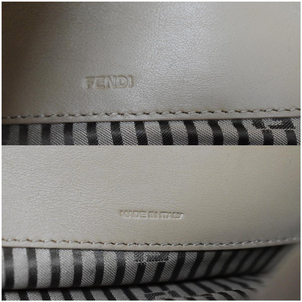 FENDI Tricolor Leather Fendista Envelope Clutch Beige