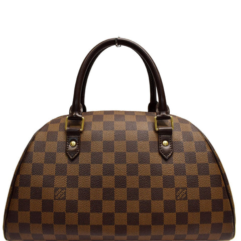LOUIS VUITTON Ribera MM Damier Ebene Satchel Bag Brown