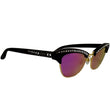 GUCCI GG0153S 001 Black Frame Cat Eye Sunglasses Pink Mirrored Lens