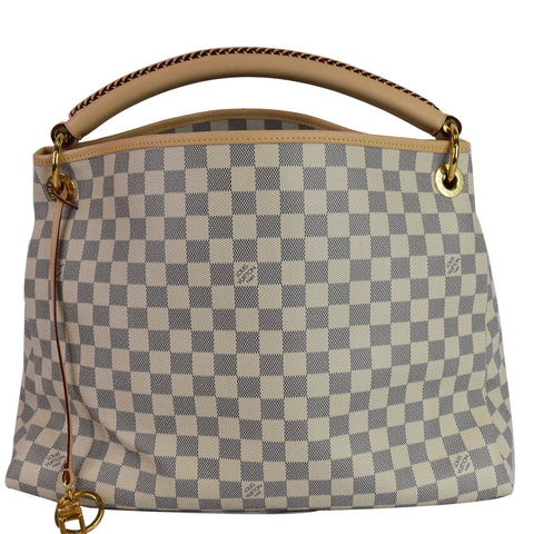 LOUIS VUITTON Artsy MM Damier Azur Shoulder Bag White