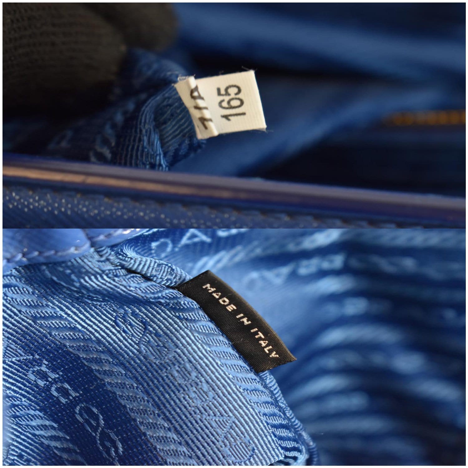 Prada Blue Saffiano Lux Patent Leather Parabole Tote at 1stDibs