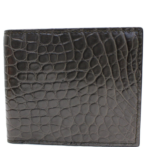 GUCCI Bi-Fold Crocodile Leather Wallet Black 365482 - 25% OFF
