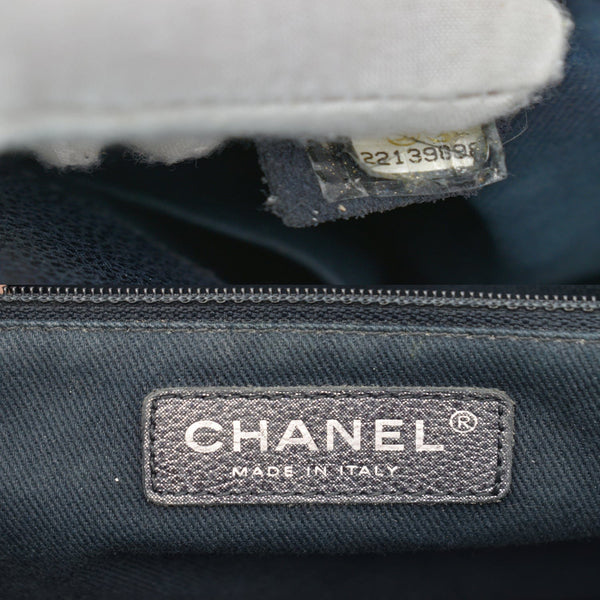 CHANEL Shopping In Chains Calfskin Quilted Large Tote Bag Black