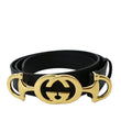 Gucci Horsebit Interlocking Leather Belt Black Size 95/38