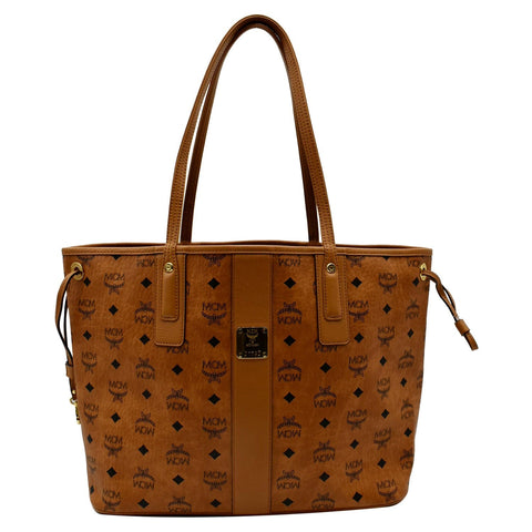 MCM Reversible Liz Medium Visetos Canvas Shopper Tote Bag Brown