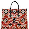 LOUIS VUITTON Onthego GM Crafty Monogram Giant Canvas Shoulder Bag Red - Hot Deals
