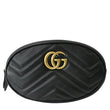 GUCCI GG Marmont Matelasse Leather Belt Bag Black 476434