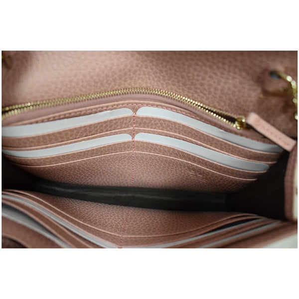 GUCCI Dollar Interlocking G Leather Chain Wallet Soft Pink 510314