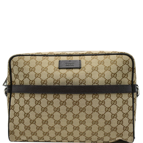 GUCCI GG Monogram Canvas Messenger Bag Dark Brown 449173