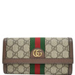 Gucci Ophidia GG Continental Supreme Canvas Wallet Beige