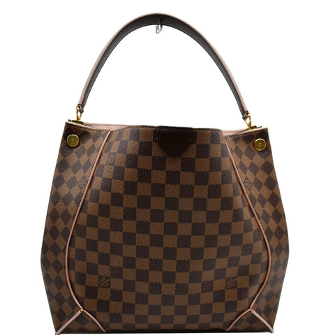 LOUIS VUITTON Caissa Damier Ebene Hobo Bag Rose Ballerine