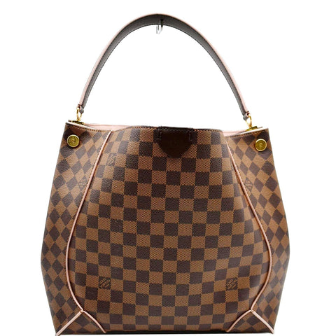 LOUIS VUITTON Caissa Damier Ebene Hobo Bag Rose Ballerine