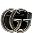 GUCCI Double G Buckle Leather Belt Black 406831 Size 90.36