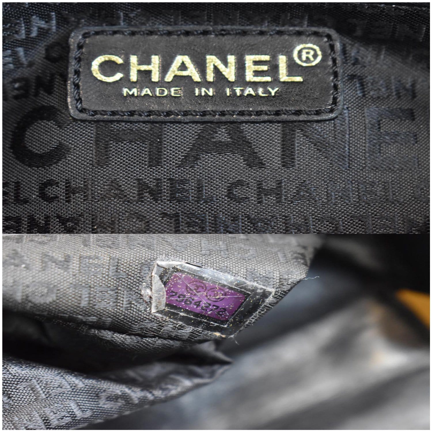 CHANEL Wallet on Chain Clutch Bag Denim Silver CC Logo Chocolate