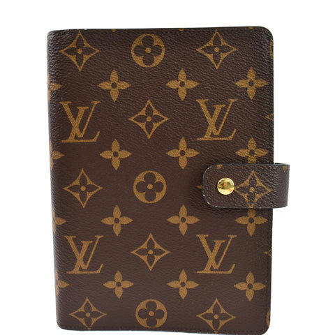 LOUIS VUITTON Agenda PM Monogram Canvas Planner Cover Brown