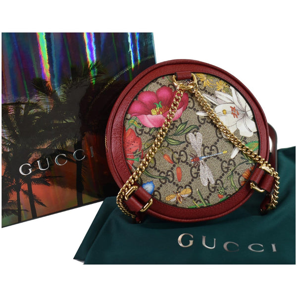 GUCCI Ophidia GG Floral Mini Supreme Backpack Bag Red 598661