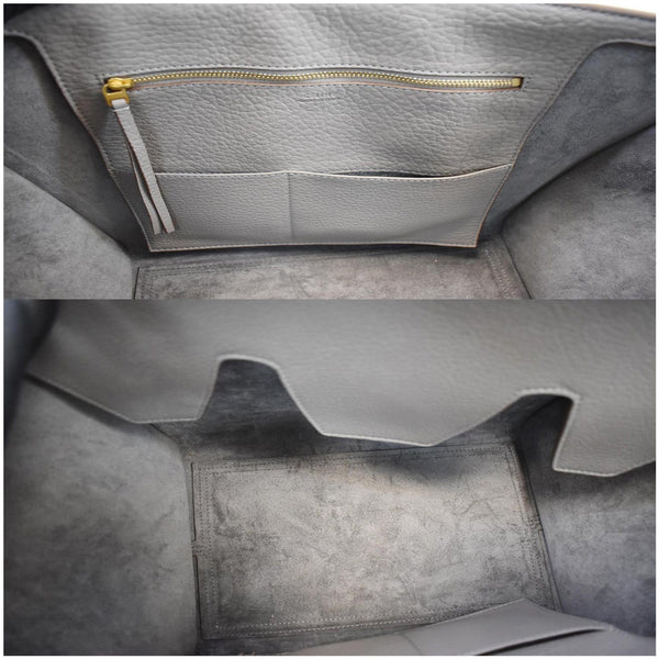 CELINE Tie Knot Mini Leather Tote Bag Grey