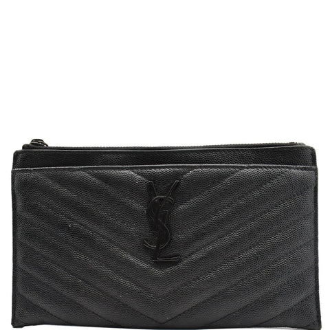 YVES SAINT LAURENT Bill Pouch Grain De Poudre Black