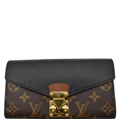 LOUIS VUITTON Pallas Monogram Canvas Pallas Wallet Brown