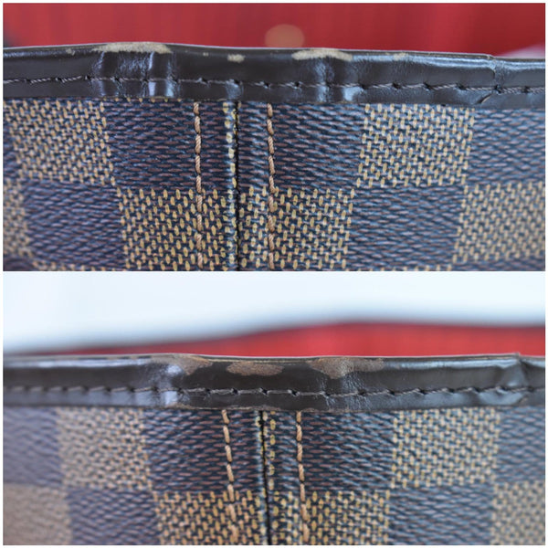 LOUIS VUITTON Neverfull MM Damier Ebene Shoulder Bag Brown