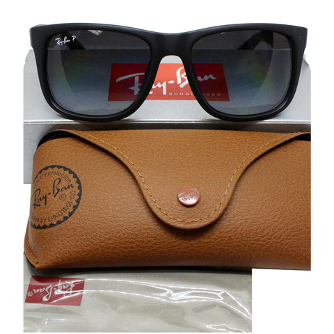 Ray-Ban Justin Sunglasses Black Frame Grey Lens with box