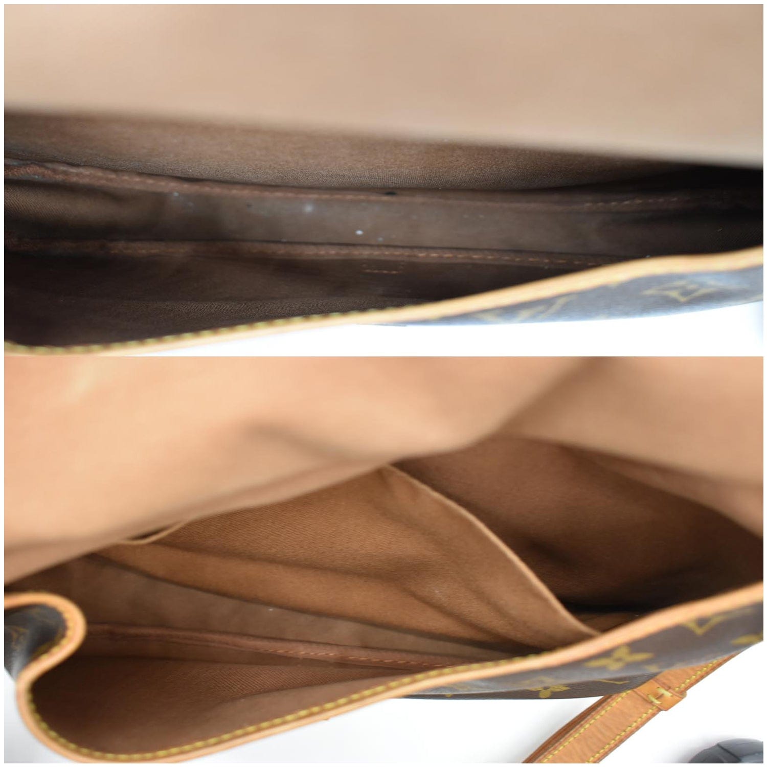 Saumur handbag Louis Vuitton Brown in Cotton - 37300989