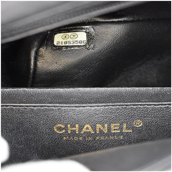 CHANEL Mini Rectangular Flap Quilted Lambskin Leather Shoulder Bag Black