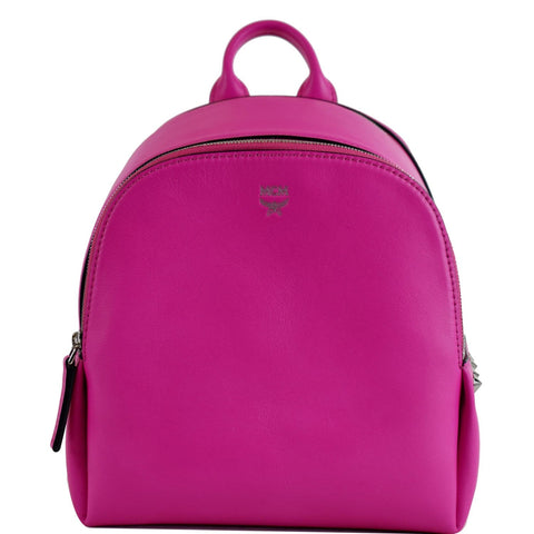 MCM Mini Duchess Polke Studs Calfskin Leather Backpack Electric Pink