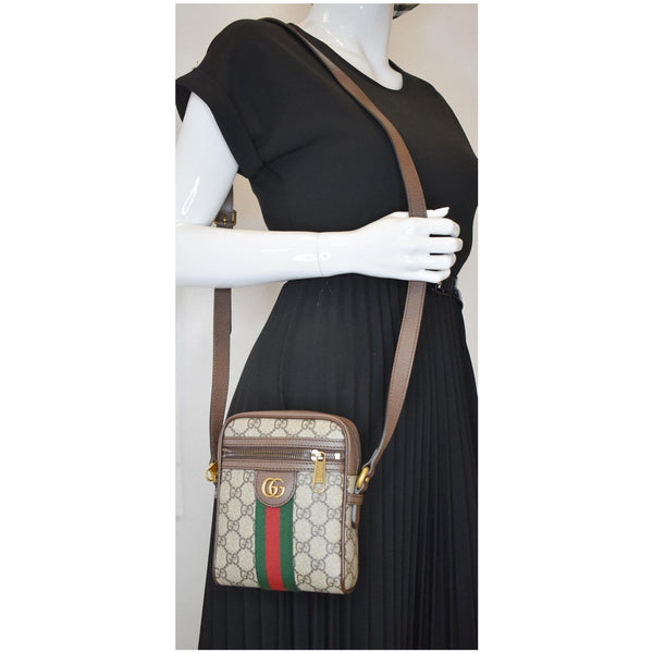 GUCCI Ophidia GG Supreme Canvas Shoulder Bag Beige 598127