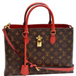LOUIS VUITTON  Flower Monogram Canvas Tote Shoulder Bag Brown/Red