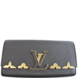 LOUIS VUITTON Capucines Crown Flowers Taurillon Wallet Black